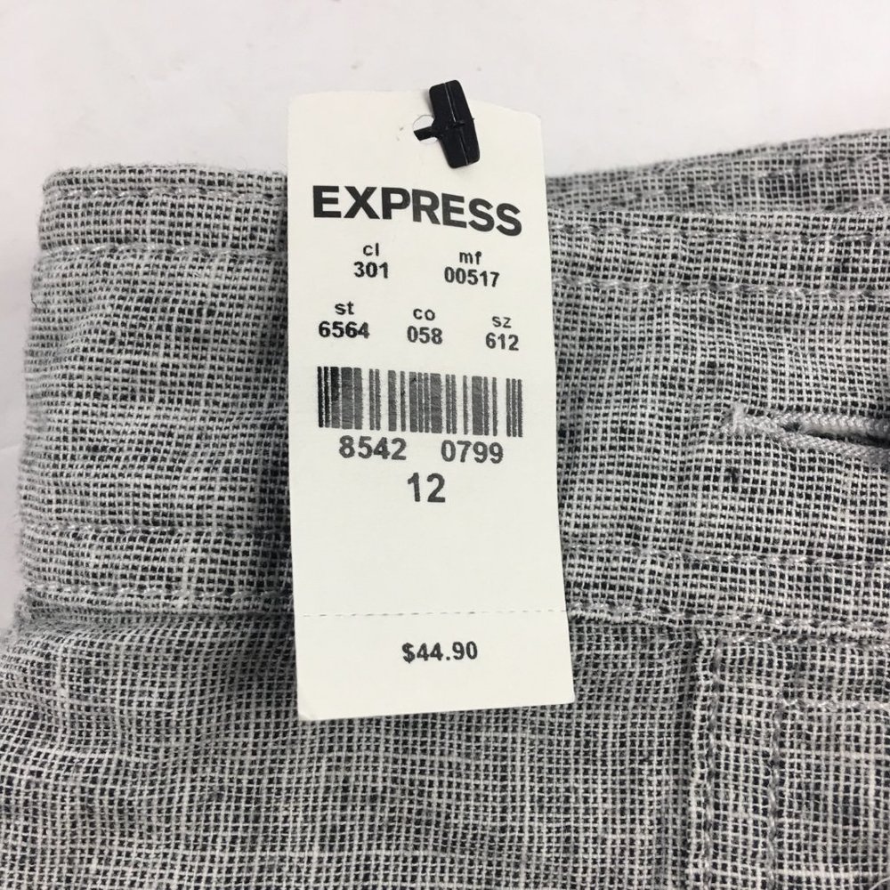 EXPRESS HIGH RISE LINEN BUTTON SHORTS WOMEN SIZE 12 NWT - Picture 5 of 6